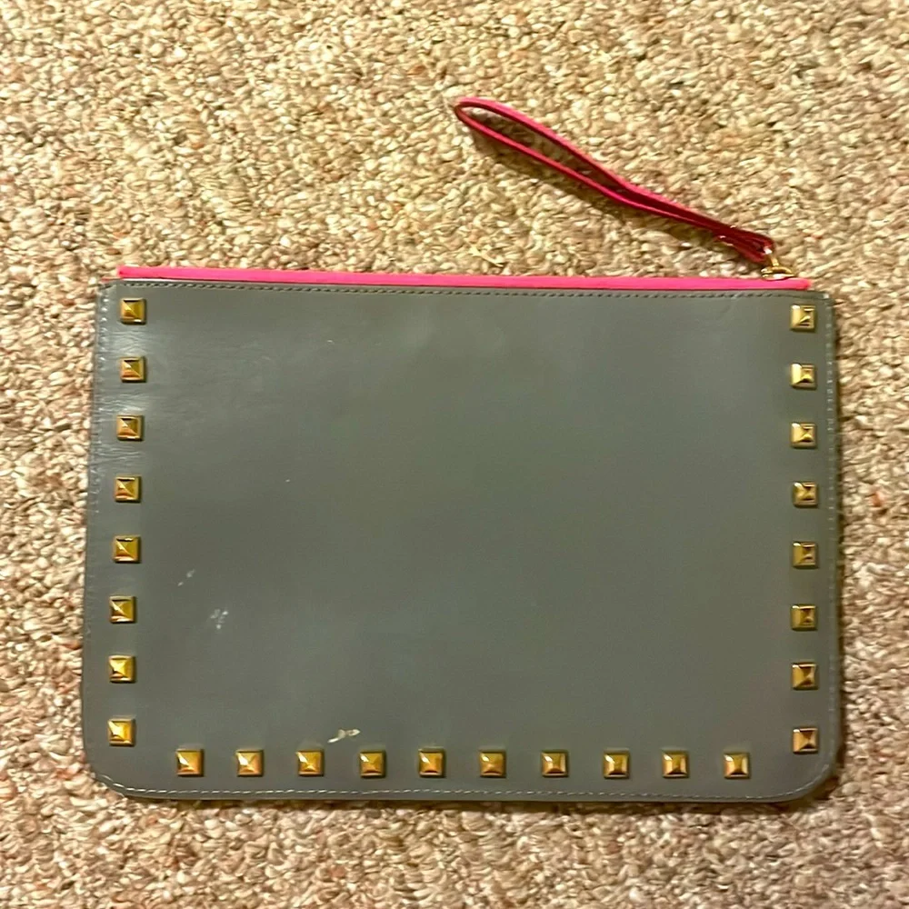 Rebecca Minkoff studded dual toned wristlet